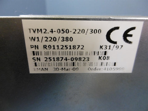 Indramat Servo Drive TVM2.4050220 AC Servo R911251872 K31/97