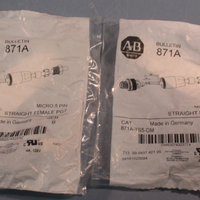 Lot of (2) Allen Bradley 871A-TS5-DM Series B Micro 5-Pin Plug Straight Male PG7