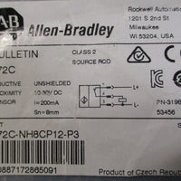Allen Bradley 872CNH8CP12P3 Ser E Inductive Proximity Sensor 319881 No Washers