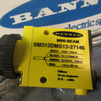 Banner 27146 Mini-Beam Photoelectric Diffuse Sensor SM312DMS12-27146