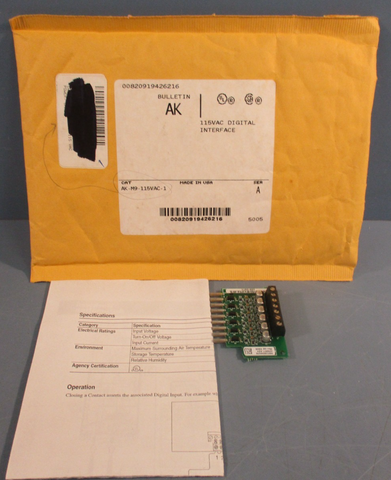 Rockwell Allen Bradley AK-M9-115VAC-1 Digital Interface Module 115V Ser.A