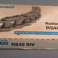 TSUBAKI RS40 RIV 10FT SINGLE STRAND ROLLER CHAIN, 0.5" Pitch, Chain Size #40