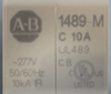 (Lot of 2) Allen Bradley 1489-M1C100 Ser. D Circuit Breaker 1 Pole 10A D165239