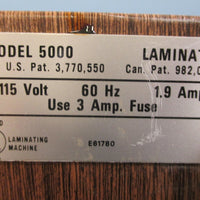 ID Specialist Model 5000 Laminator 115V 60Hz 1.9Amp  Used