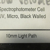 VWR 58016505 UV Spectrophotometer Cell Micro Black Walled 10mm Box of 2