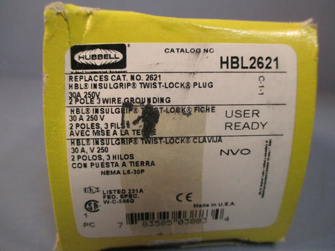 HUBBELL TWIST LOCK PLUG HBL2621
