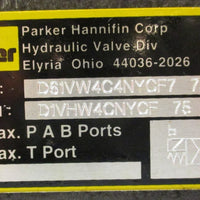 Parker D61VW4C4NYCF7-75 Pilot Operated Directional Control Valve 1500/3000PSI