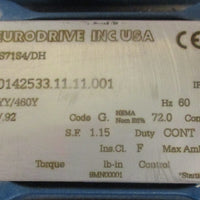 Sew Eurodrive R37DRS71S4/DH Gear Motor 0.5 HP 39.17:1 Ratio 43 RPM Out 716 InLb
