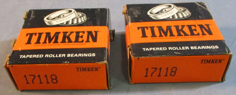 Timken 17118 Tapered Roller Bearing Cone 1.1806" Cone Bore 0.6522" W Lot of 2