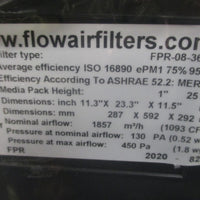 Lot of 2 FlowAirFilters Air Filter Unit 11.3" x 23.3" x 11.5" Inch FPR08363UL