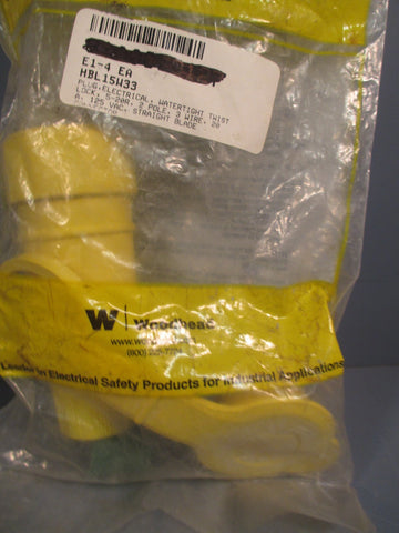 Hubbell Elastogrip Electrical Plug 2p 3w 20a 125vac HBL15W33