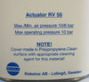Robolux AB Actuator RV 50 Max/Min Air Pressure 10/6 bar, Max Operating 10 bar