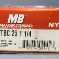 MB NTBC25 1 1/4 Pillow Block Bearing 11/4" Bore, 2 Bolt, 41/4" Block Width