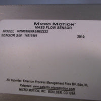 Mass Flow Sensor Model H200S352NABMEZZZZ Micro Motion Stainless HSeries
