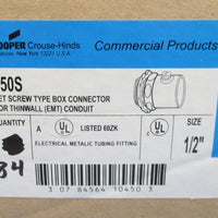 Box of 84 CrouseHinds 450S Set Screw Thinwall Conduit 1/2" Box Connector NIB