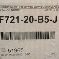 Boston Gear F721-20-B5-J Gear Reducer 20:1 Ratio 1.4 Input HP 1" Shaft Dia