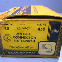 Box of 10 Austin 3/4"x90° Angle Connector Extensions, 3/4" Male 3/4" Female, 451