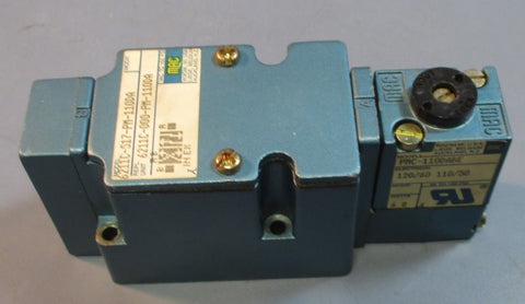 MAC Valve Inc. 6211C517PM110DA Solenoid Valve w/ PMC110DABE Attached Used