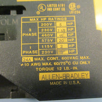 AllenBradley 100A24NB3 Contactor Ser C 24A 600VAC 10AWG Max 60/75°C