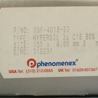 Phenomenex 00F4018E0 Hypersil 3 um C18BDS HPLC Column 150x4.6mm