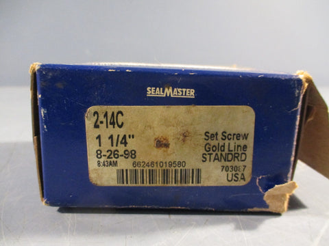 SealMaster Gold 2-14C Spherical Ball Bearing, Single Row 1 1/4" Insert Bearing