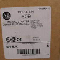 ALLENBRADLEY MANUAL STARTER NEMA SIZE 1 SERIES K 609BJX