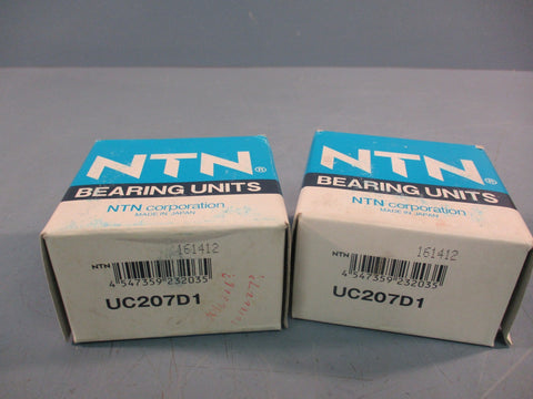 Lot of (2) NTN Bearings Unit  UC207D1 35x72x42mm Set Screw Insert Bearings