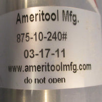 Ameritool 875-10-240# Stainless Steel Gas Spring 7/8" Body Dia 10" Stroke