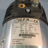C.F.R. EP151RAVAQ D DC Motor 5000 Watts, 48V, 131A, 2800rpm, IP20, INS. CL F