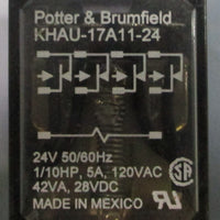 (Lot of 24) Potter & Brumfield KHAU-17A11-24 Relay 24V, 50/60Hz, 1/10HP, 3A
