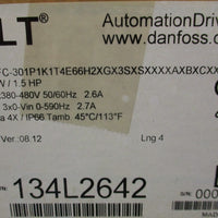 Danfoss VLT 134L2642 Variable Speed Frequency Drive 1.1 kW  1.5 HP Missing Cover