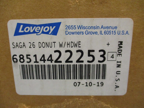 LoveJoy 68514422253 SAGA 26 Flexible Elastomeric Donut Coupling w/ HDWE