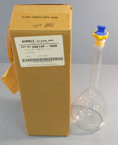Kimble Kimax 28014P1000 Volumetric Flask 1000 mL Polyethylene Stopper Class A
