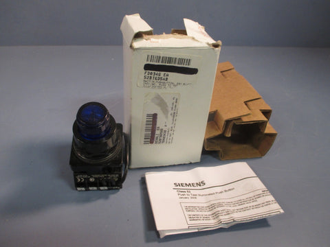 SIEMENS ILLUMINATED BLUE PUSHBUTTON SWITCH 24V AC/DC PUSHTOTEST 52BT6D5AB