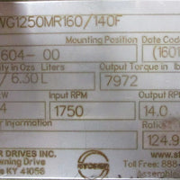Stober K514WG1250MR160/140F Speed Reducer 1.9/1.4 kW 1750RPM Input 124.9:1