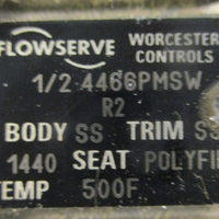Flowserve Worcester Controls 1/2 4466PMSW R2 Ball Valve 1/2" 8GPM