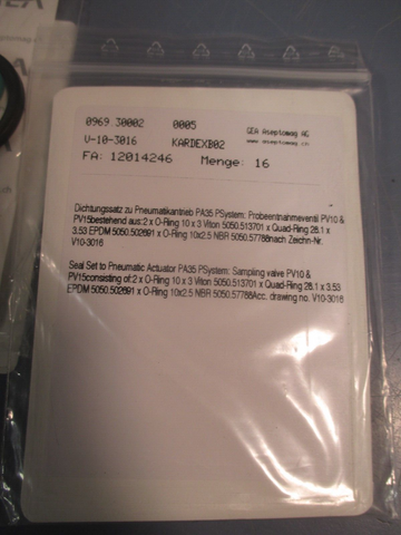 Lot of 2 GEA 0969.30002, V10 3016, Seal kIt Actuator KARDEXB02 5207.20706