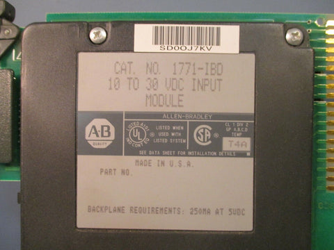 Allen Bradley 10-30VDC Input Module 1771-IBD