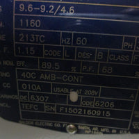 Baldor Reliance CEWDM3704T 3HP Washdown Duty Motor 37G815S519G1 13/8" Shaft Dia