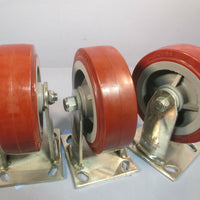 Golson Industrial Swivel Caster Wheel POLYURETHANE (Lot of Three) 6 x 2 45SER.6