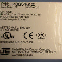 United Electric Controls Company  H400K15923  Switch Pressure Differential
