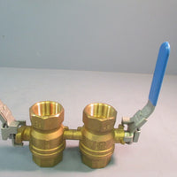 Rub Inc. Brass Ball Valve 11/4 In 200 PSI, Hand Operated Lot of Two S.93