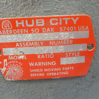 Hub City 0220-22229-324 Right Angle Worm Gear Reducer 10:1 Ratio Model 324