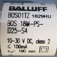 Balluff 18MPSID25S4 Photoelectric Sensor BOS01TZ 1030VDC Sn=100mm