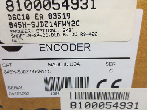 Allen Bradley Encoder 854SJDZ14FWY2C Ser C 5 VDC 1024 Incremental