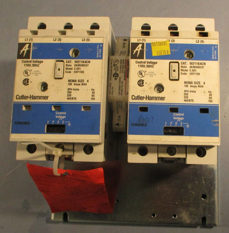 Cutler Hammer W211K4CN Reversing Contactor C.001 3PH W201K4CN