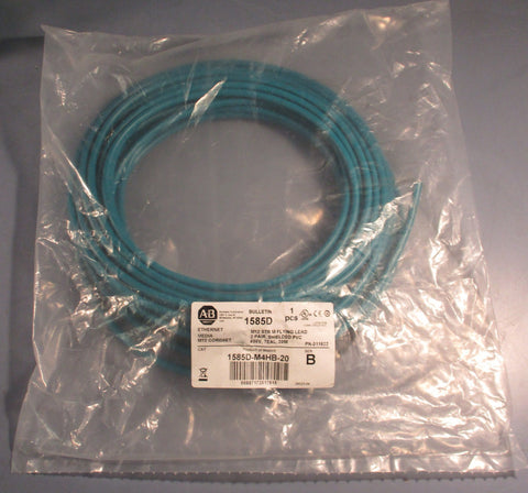 Allen Bradley 1585D-M4HB-20 Ser B Ethernet Media M12 Cordset 20m Long