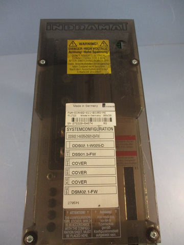 INDRAMAT DDS02.1-W025-DS01-02-FW Servo Controller w/DDS02.1-W025-D DSS01.3-FW