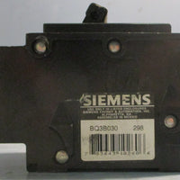 Siemens BQ3B030 Circuit Breaker 3 Pole 30A Type BQ 240VAC