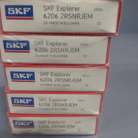 LOT OF (5) SKF DEEP GROOVE BALL BEARING 6206 2RSNRJEM